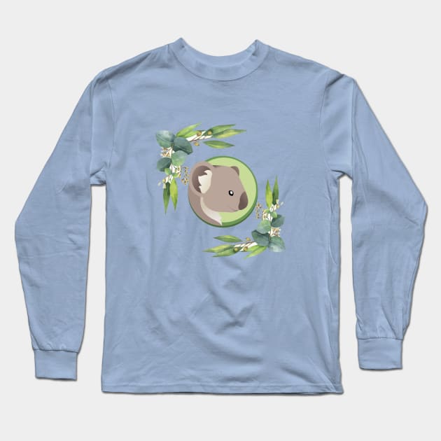 Koala bear in eucalyptus Long Sleeve T-Shirt by 100meaninglove100